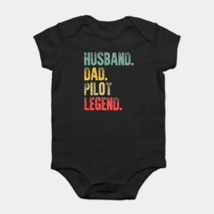 Funny Vintage Husband Dad Pilot Legend Retro Baby Bodysuit